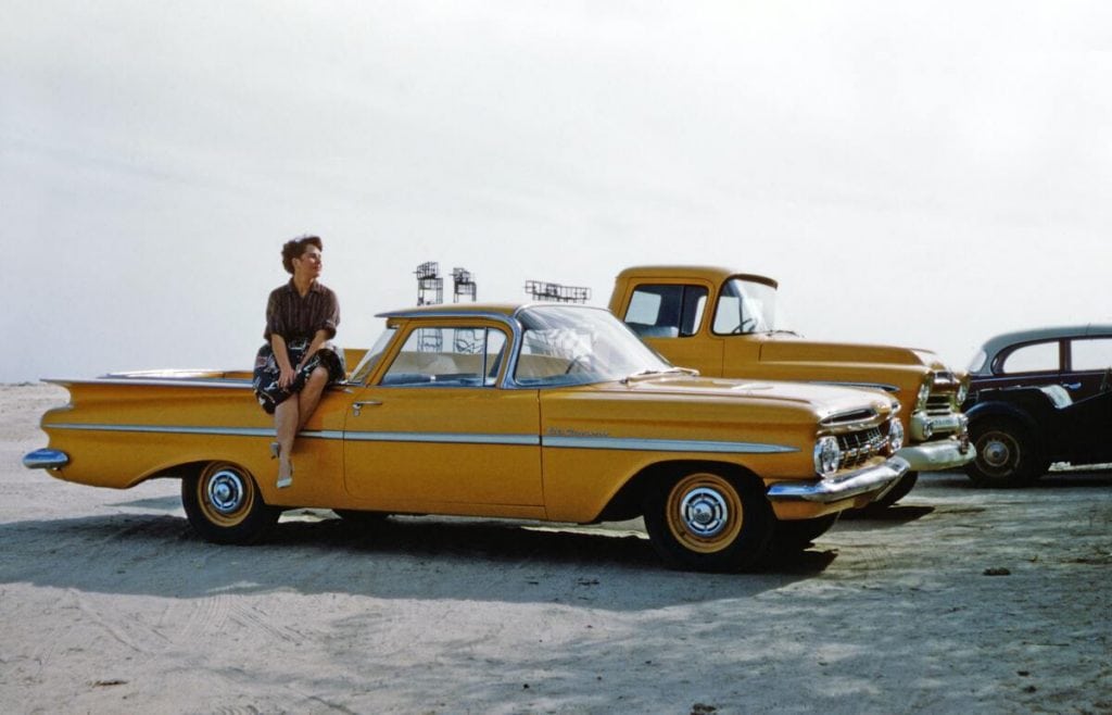 Yellow 1950s vehicles