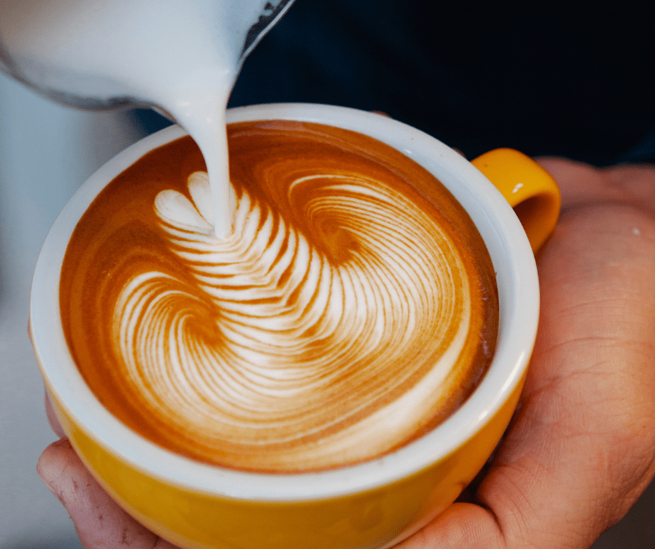 latte art over a latte